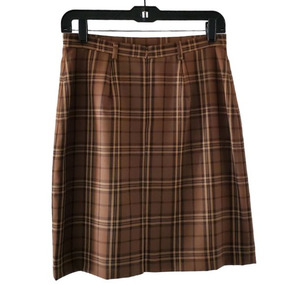 Petite Sophisticate Plaid Pencil Skirt | NWT | 8P | Light & Dark Brown, Tan - Picture 5 of 17
